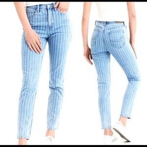 AMERICAN EAGLE 🦅 Striped Mom Jeans👖Light Wash 4